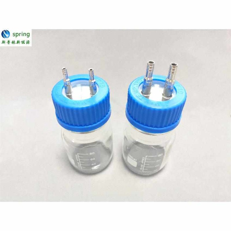实验室密l封储气瓶 玻璃瓶 蓝盖 补料瓶 不锈钢接头 带刻度线