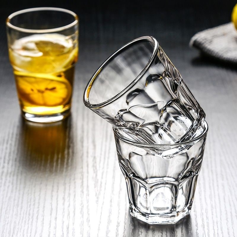 整箱30只家用钢化玻璃啤酒八角水杯消毒餐具KWTV餐饮酒店