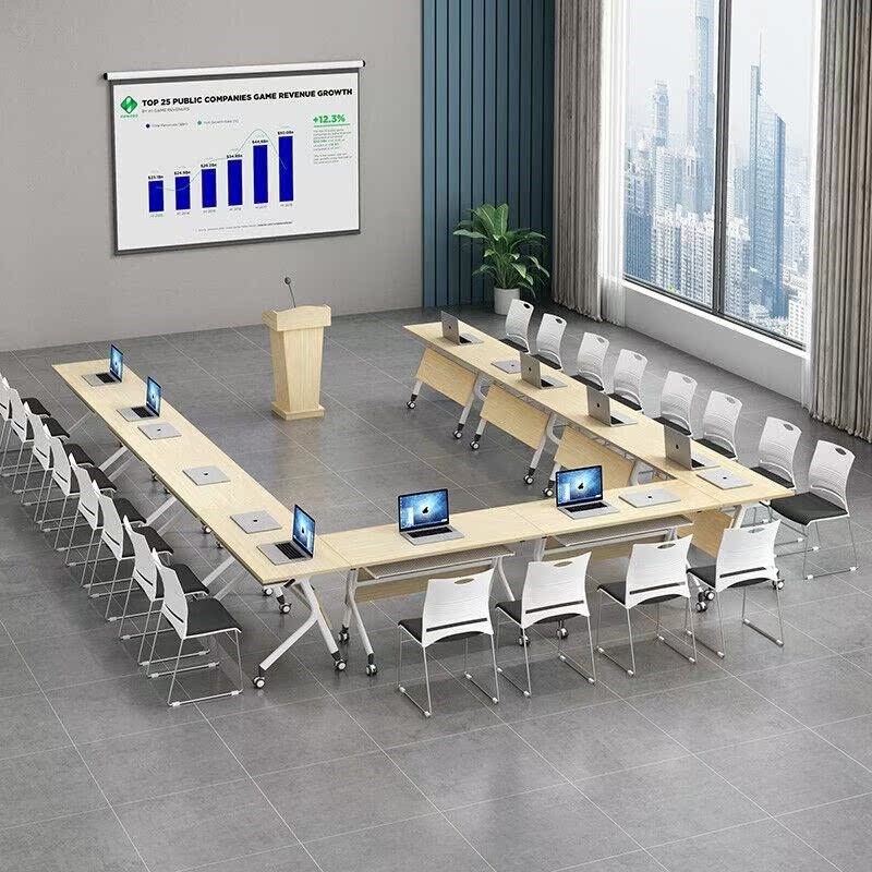 培训桌椅组合可移动拼接折叠办公C桌长条桌多功能会议桌学生培训