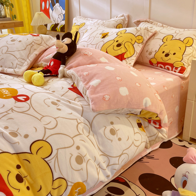 牛奶绒四件套珊瑚绒冬季床上x被套床单被罩床笠款加绒冬天双面绒