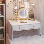 网红化妆柜飘窗上 飘窗台梳妆台卧室专用化妆台小型阳台化妆桌子