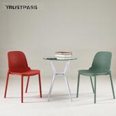 北欧现代简约镂椅塑料椅意创术家空用餐T 12椅靠背甜品艺奶茶 122