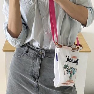 日系mini款ball chain刺绣环保尼龙购物袋女手提小包小众迷你布袋