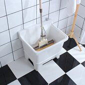 陶瓷大号长方形阳台洗拖把池自动家用台控下水过滤长高拖布盆 包邮