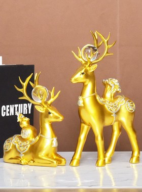 高档招财鹿家居创意轻奢装饰品摆件客厅电视柜酒柜玄关办公室桌面