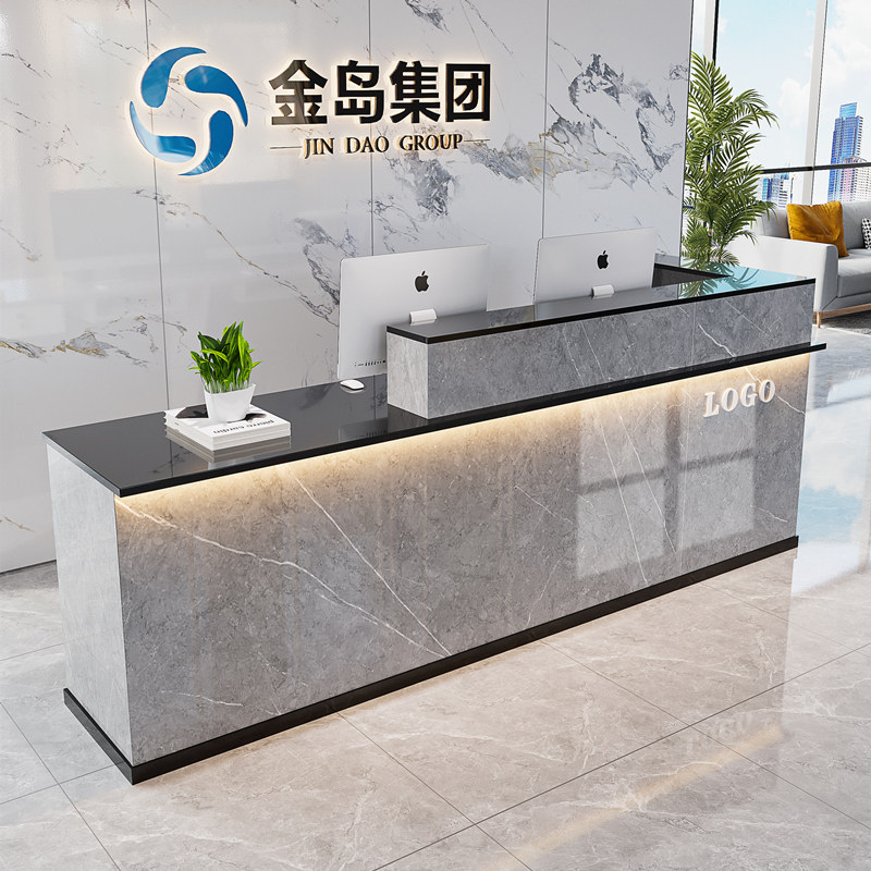 实木现代烤漆前台接待台店铺柜台吧台美容院收银柜台公司小型前台