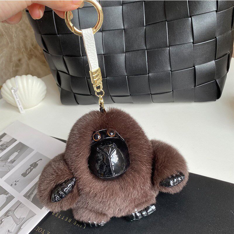 獭兔毛大猩猩汽车钥匙扣挂件可爱毛绒公仔玩O偶书包挂饰生日礼物