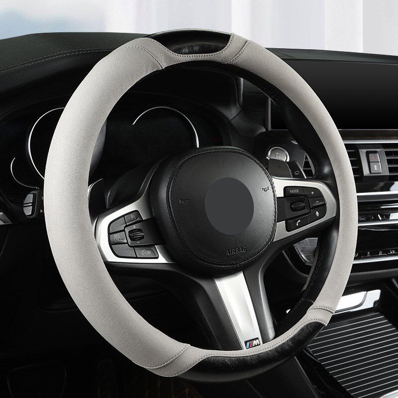 翻毛皮拼超纤皮四季j汽车方向盘套适用于奥迪A6L A4L Q5L Q7 Q3 Q