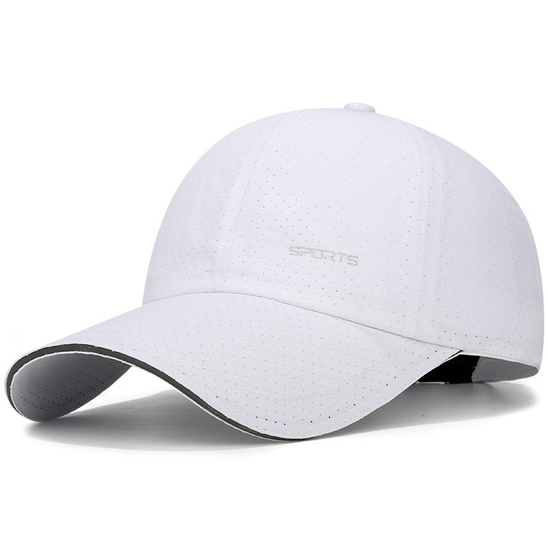 夏季新款棒球帽户外运动速干打孔C鸭舌帽三明治反光条遮阳帽直播