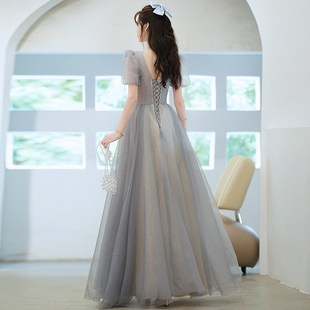 宴会晚礼服女夏季20p25新款在逃公主长款连衣裙气质主持人年会礼