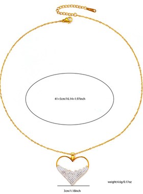 网红饰品套装欧美ins镶钻时尚气质小J众设计镂空爱心耳环项链女