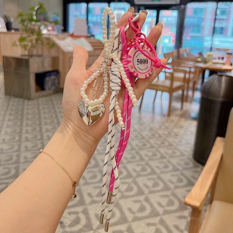 创意筹码a手编绳钥匙扣挂件新款挂绳汽车钥匙链韩版时尚包包装饰