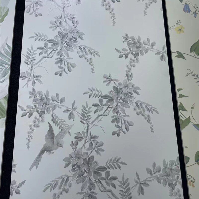 法式连纹花砖600x1200奶油风卫生间瓷砖绿色墙裙花片厕所玄关墙砖