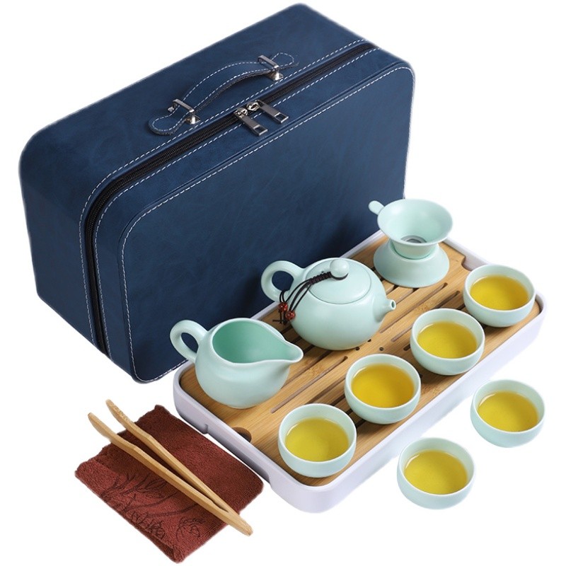 旅行功夫茶具小套装便携式包户外泡茶壶旅游简约家用茶盘定制logo