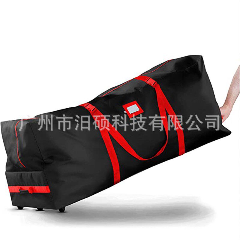 牛津布圣诞树收纳袋带拖轮袋 圣诞礼品储存袋带轮子 滚轮式拉杆箱