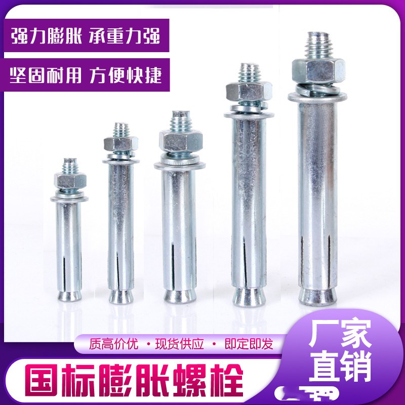 膨胀螺丝铁胀螺栓空调护栏防盗窗金属加长拉爆墙体连接国标外涨栓
