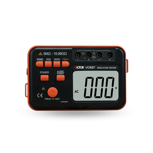 胜利VC60D+ 绝缘电阻测试仪 数字兆欧表2500V