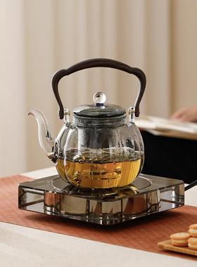 玻璃煮茶壶围炉煮茶水晶电陶炉组合耐热玻璃茶壶蒸汽煮茶器泡茶