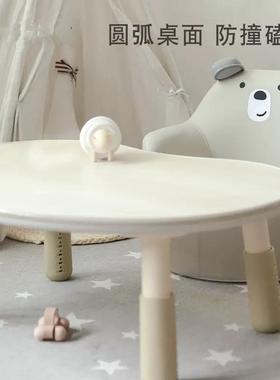 E0级加厚实木儿童书桌可调节升降可绘画桌子宝宝阅读花生桌沙发椅