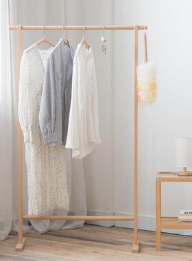 实木卧室落地挂衣架省空间次净衣架室内收纳衣帽架服装店衣服架子