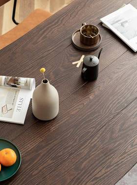 北欧餐桌铁艺意式极简现代简约工业风轻奢表情自然边桌椅组合家具