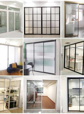 极窄边铝镁合金三联动推拉门客厅厨房阳台玻璃隔断pd移门定制