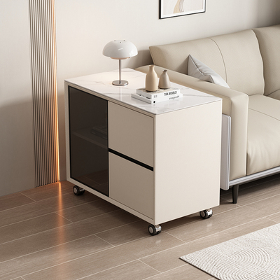 沙发边柜轻奢高级感带轮可移动侧柜小边桌客厅实木侧边.柜边几柜