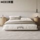 无床头布艺床小户型双人床日式 北欧极简轻奢布床现代简约矮床床架