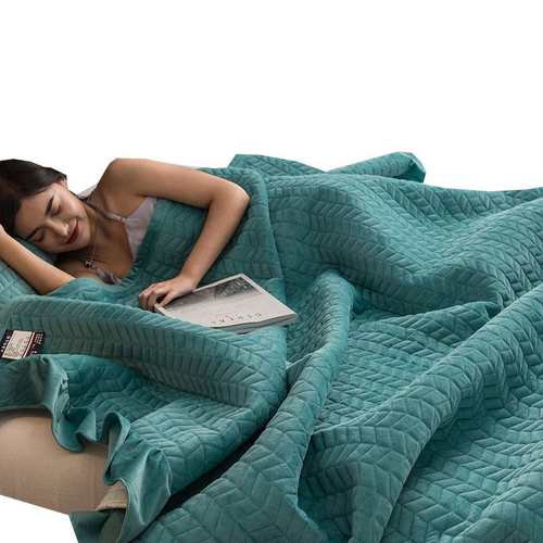 纯色水晶绒床盖单件n欧式榻榻米加大炕盖夹棉床单绗缝被床盖三件