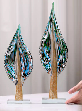 轻奢高档摆件高端艺术创意琉璃高级感玄关客O厅大气玻璃家居装饰