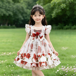 女童2026夏款连衣裙童装洛丽塔蓬蓬礼服裙夏季梦幻洋气高级裙子