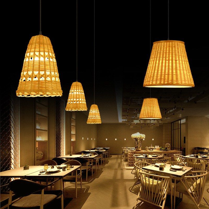 新中式茶室竹艺小吊灯日式竹编灯笼灯罩中国风创意个性餐厅艺术灯,家装灯饰光源,客厅吊灯,淘宝优惠券,粉丝福利购,淘宝优惠卷