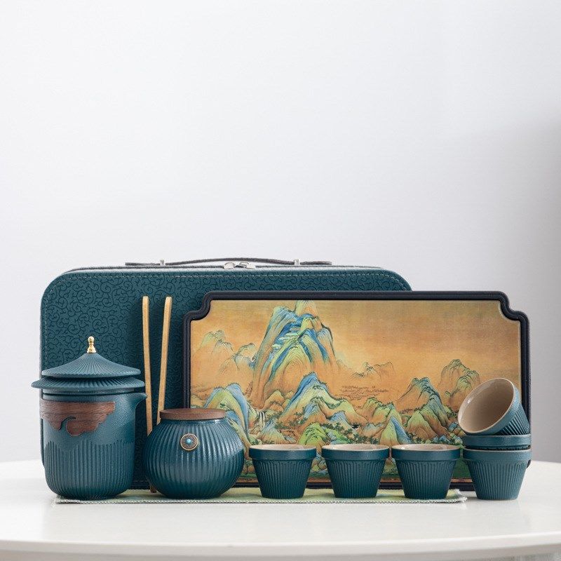 文创宫廷风故宫陶瓷便携式旅行茶具套装干泡茶盘商务中秋节庆礼品,餐饮具,旅行茶具,淘宝优惠券,粉丝福利购,淘宝优惠卷