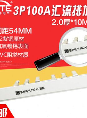 3P100A汇流排加宽 紫铜2.0*10 断路器连接排DZ47 C45接线排KT003