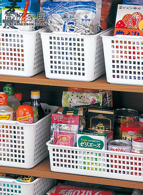 日本进口INOMATA塑料收纳篮厨房食品杂物整理箱办公桌卫浴储物筐