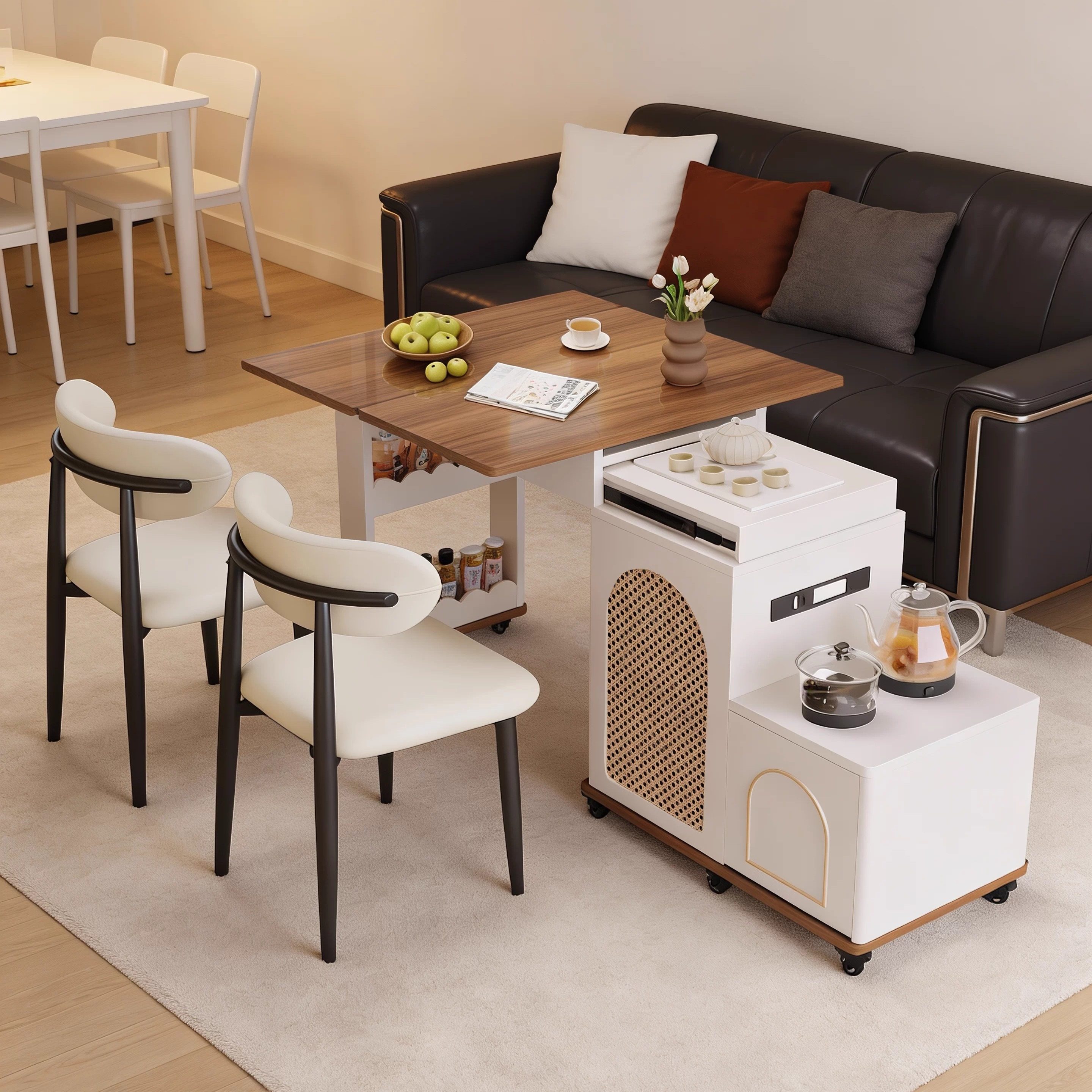 大师设计-可移动伸缩茶几餐桌