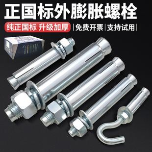 国标镀锌膨胀螺丝加长铁膨胀螺栓拉爆螺丝6M8M10M12M14M16M18华兴