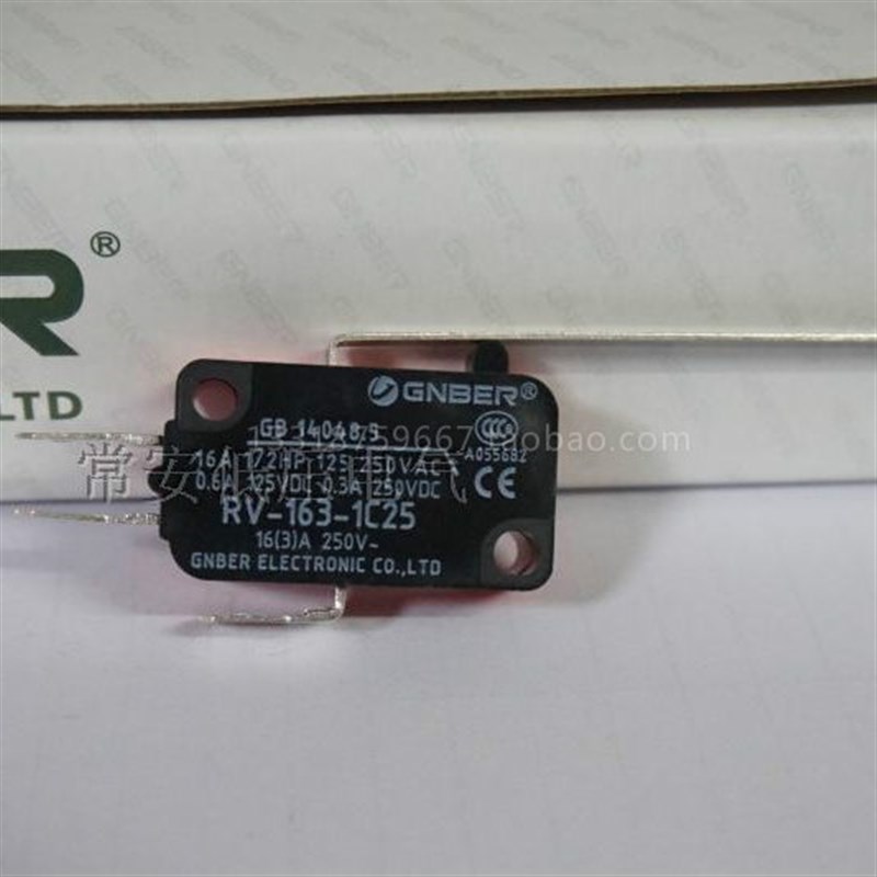 冈本电子GNBER 行程微动开关 RV-163-1C25 长直柄杠杆 16A