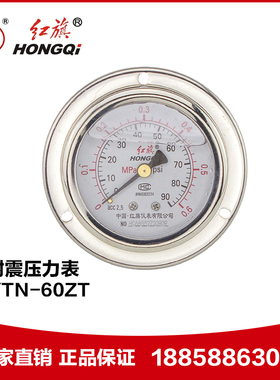 厂家直销 红旗仪表 耐震防震抗震压力表 YTN-60ZT 充油压力表