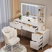 主卧小户型化妆桌收 梳妆台卧室简约现代奶油风2023年新款 香港 包邮
