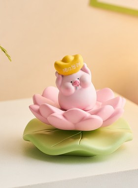 可爱小猪摆件工位稳定情绪神器办C公室玄学解压治愈桌面装饰品礼