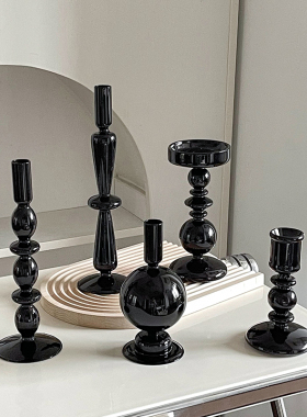 欧式风玻璃烛台蜡l烛摆件轻奢高档创意家居客厅桌面高级感装饰摆