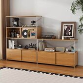 日式 落地书柜自由组合展示柜客厅电视柜餐边柜收纳储物柜