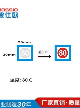 波仕欧BCW-80不可逆测温纸赶温贴片电力示温片温度试纸高温变色纸