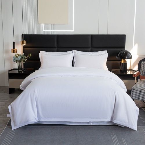 宾馆酒店床上用品四件套民宿房三件套加厚纯白色床单被套整套