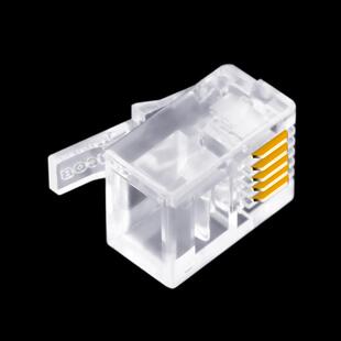 CNCOB 6芯电话水晶头RJ11 RJ12 6P6C数控语音电话线接头插头6P6C
