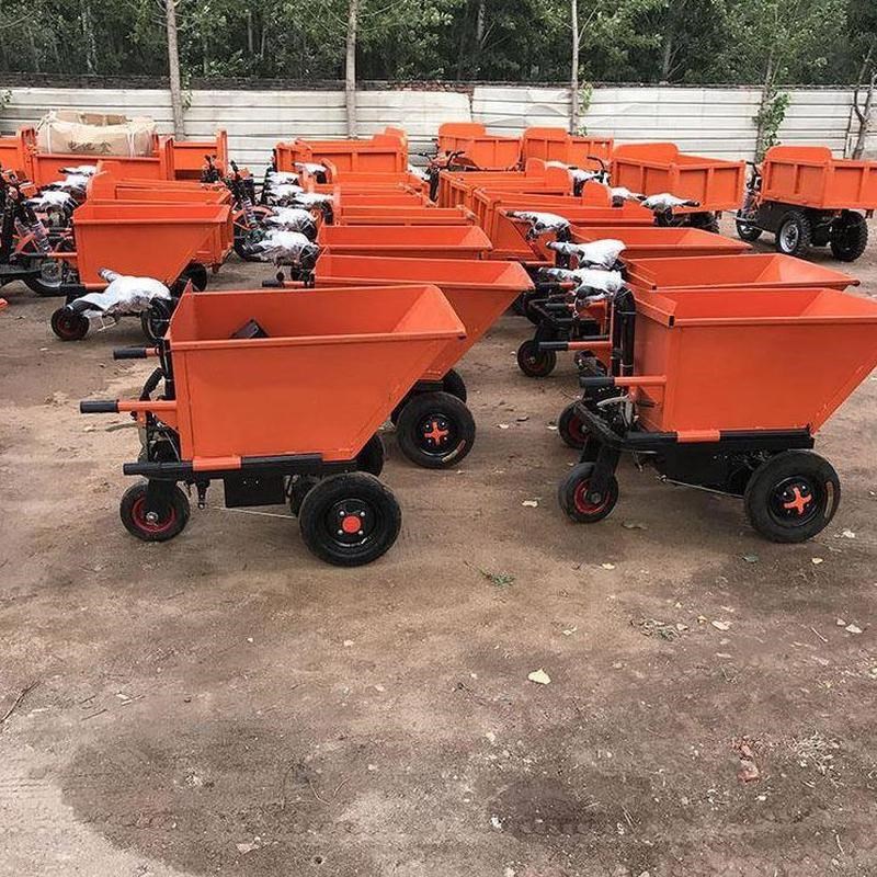 工地电动翻斗三轮车小推车运输建筑工程 手推搬运农用三轮车