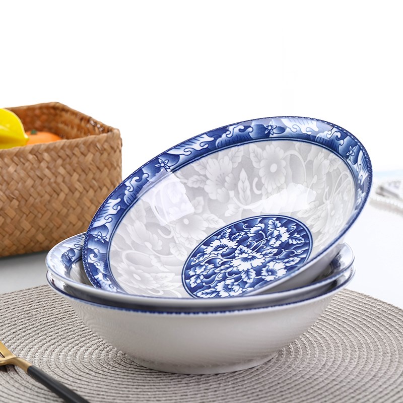 青花餐具家用10人碗碟套装中式简约创意陶瓷碗盘乔迁租房碗筷组合