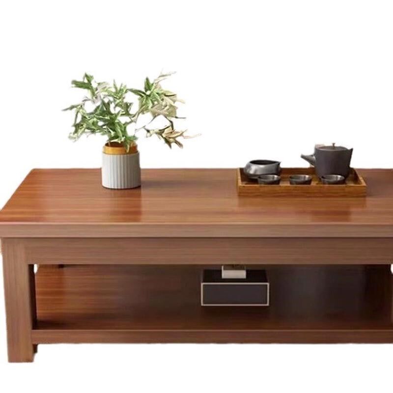 实木茶几桌客厅小户型简约原木家用茶桌双层泡茶小桌子餐桌两用