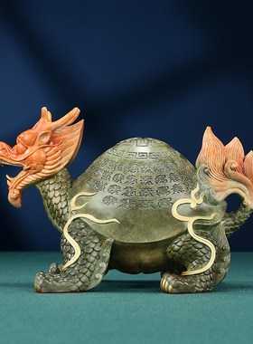 彩铜龙龟摆件长寿龙头龟家居玄关摆设百福万寿图老人贺寿祝寿礼品